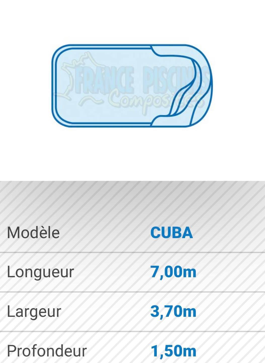 Coque arrondie pas cher, CUBA - France Piscines Composites - FERRE PISCINES à CASSIS