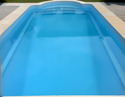 piscine coque 6.5 x 2.90 avec escalier arrondi