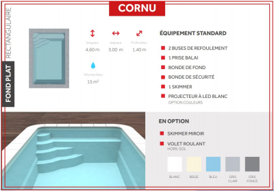 Piscine coque Cornu - Eternelle 