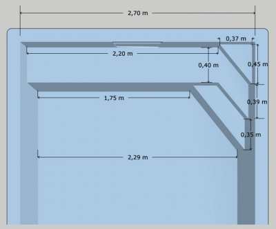 piscine coque 5.8x2.7 fond plat