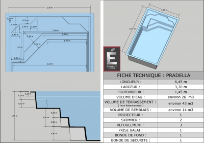 piscine coque rectangulaire 6x3