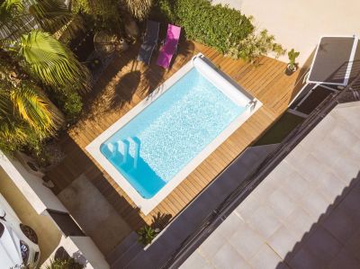 Piscine kit coque polyester, modèle : MINORQUE (4.60 x 2.30) 