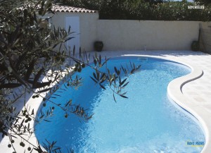 piscine haricot coque Bleu modèle SEYCHELLES France Piscines Composites 13