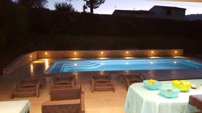 piscine éclairage projecteur nuit coque polyester- ferre piscine allauch 