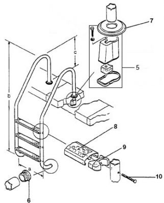 Echelle inox pour piscine - 3/4 ou 5 marches
