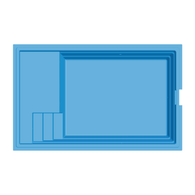Piscine coque avec plage 7 X 3 13011