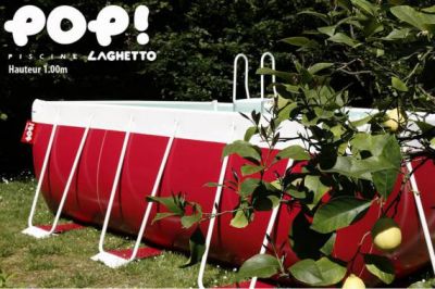 piscine rouge hor-sol de qualité Laghetto POP- Ferré piscines à Aubagne
