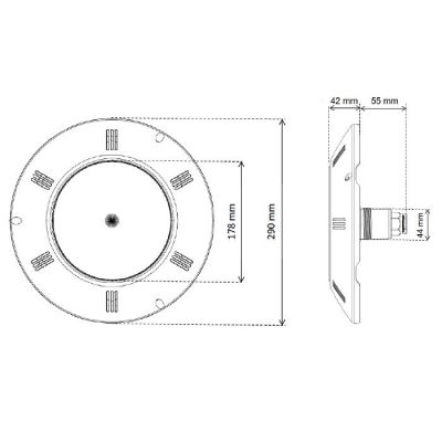 Seamaid - PROJECTEUR PLAT A LED - pour piscine PAR56 - LED BLANC 13W 
